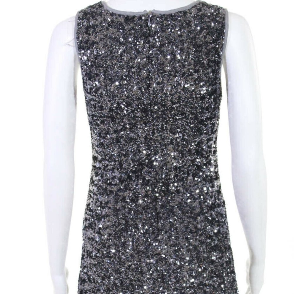 Velvet Sleeveless Knee Length Silver Gray Dress